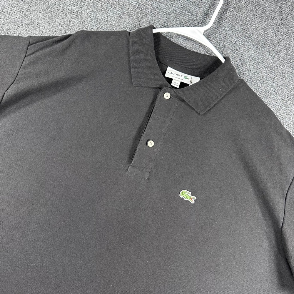 Lacoste Polo Shirt Mens 3XL XXXL Black Regular Fit Cotton Short Sleeve Logo